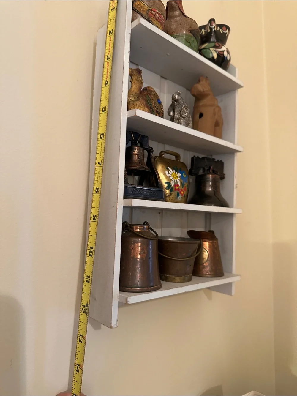 Vintage Trinket shelf Display with miniatures